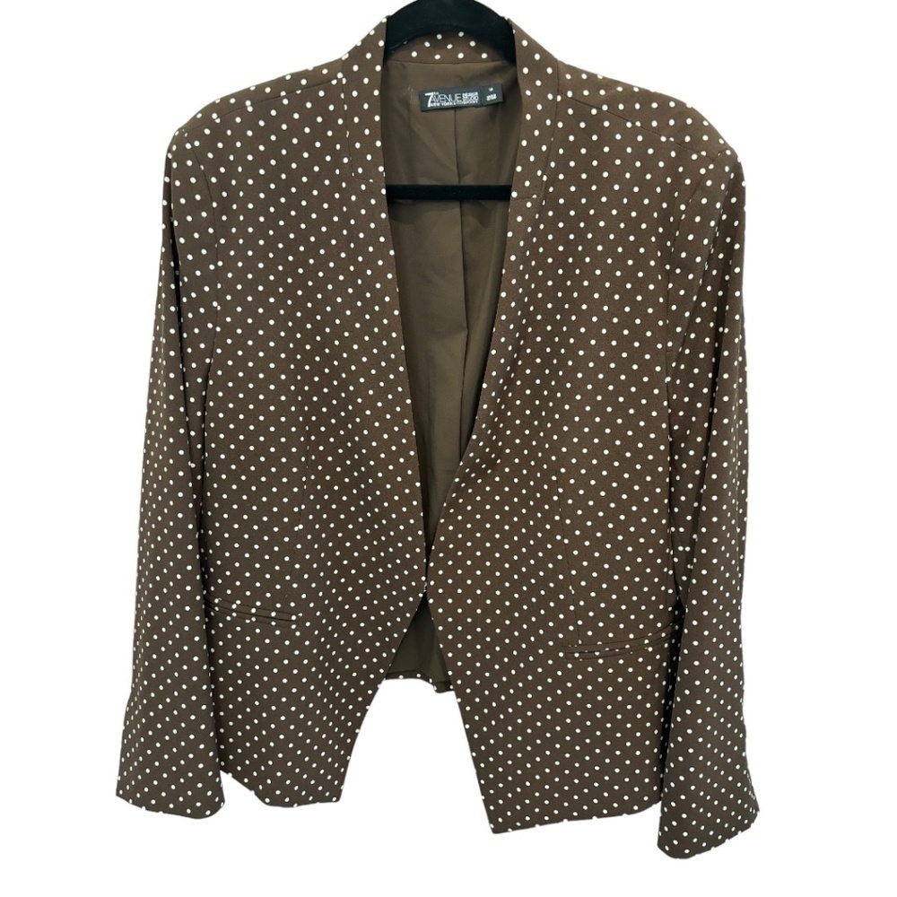 7th Avenue Design Studio New York & Co Brown Polka Dot Lined Plus Size Size 18
